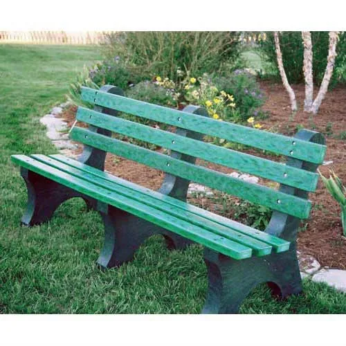 Green Commercial Quality Outdoor Garden Eco-Friendly Plastic 4-Ft Park Bench