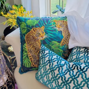 Greenery and Tigers Pillow