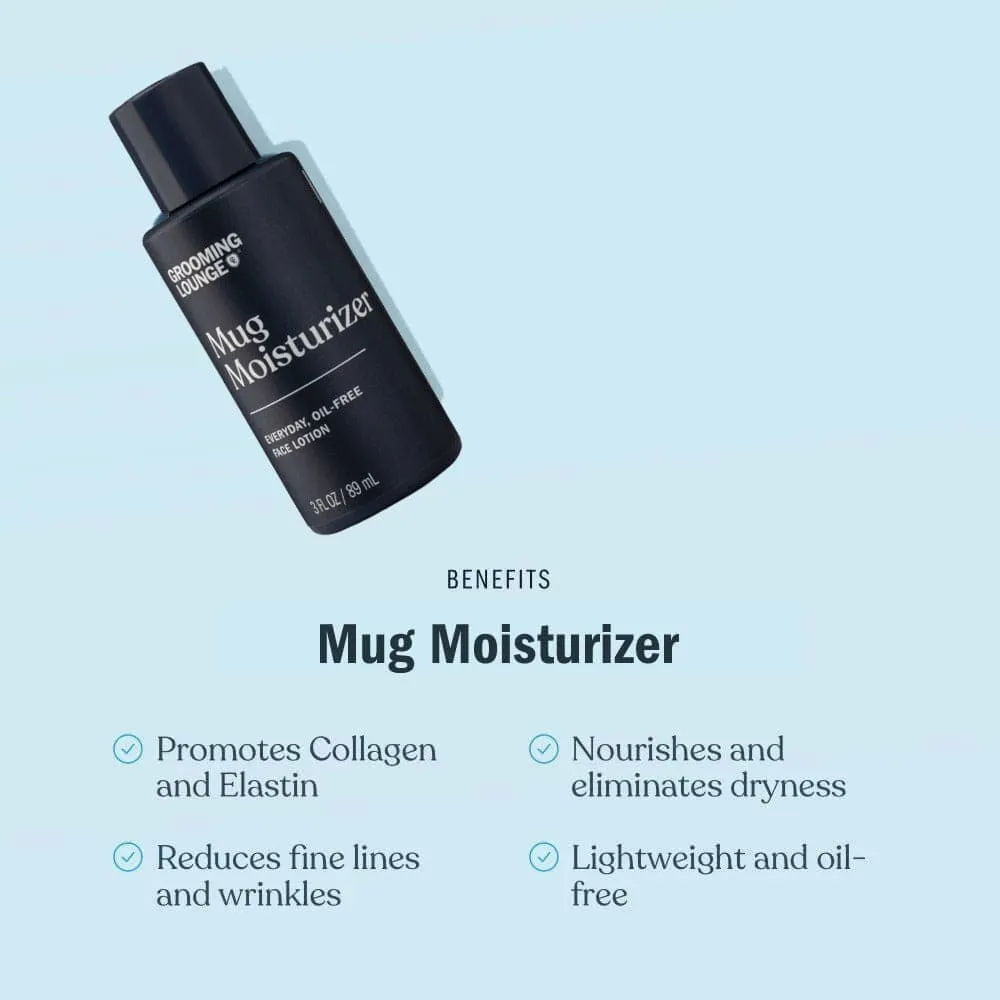 Grooming Lounge Mug Moisturizer Everyday Oil-Free Face Lotion 3 oz.