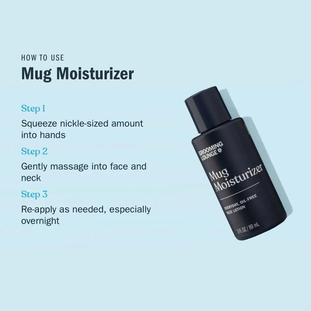 Grooming Lounge Mug Moisturizer Everyday Oil-Free Face Lotion 3 oz.