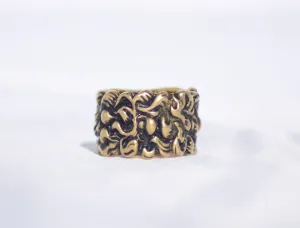 Gucci Lionhead Mane Ring in Antique Gold