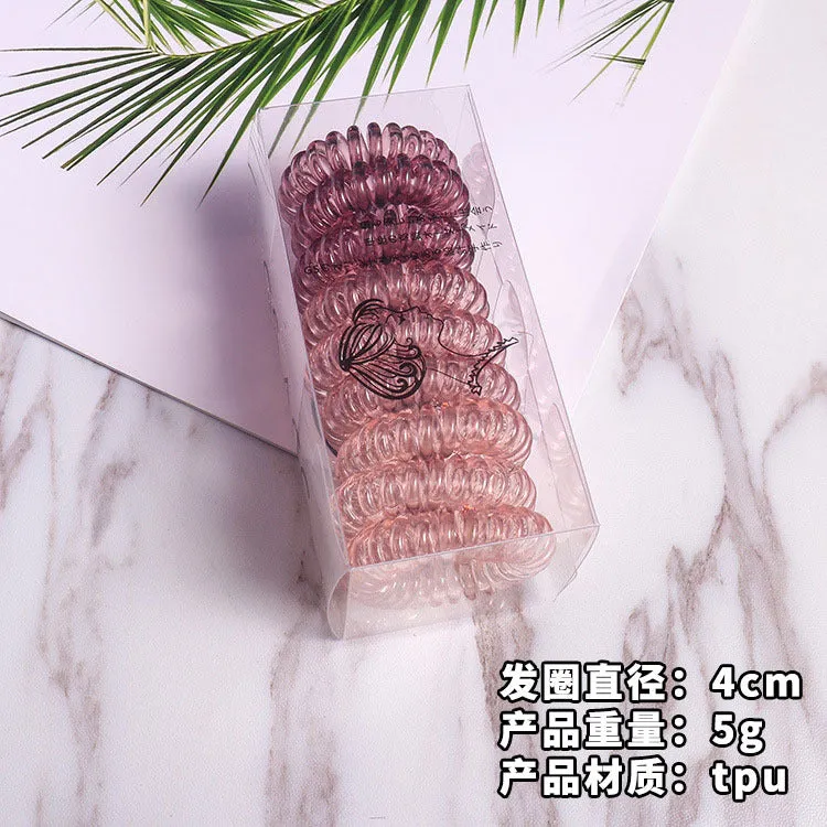 Hair Ties Coil Hair Ties, Phone Cord Hair Ties  Color Gradient  3# gradient purple