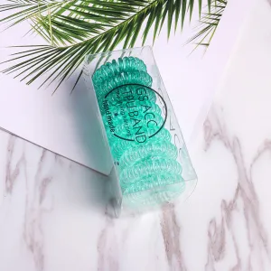 Hair Ties Coil Hair Ties, Phone Cord Hair Ties  Color Gradient  5#gradient green