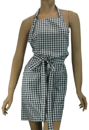 Hairdresser Dog Groomer Stylist Apron In Classic Black White Hounds-tooth