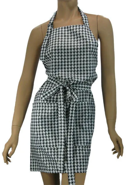 Hairdresser Dog Groomer Stylist Apron In Classic Black White Hounds-tooth