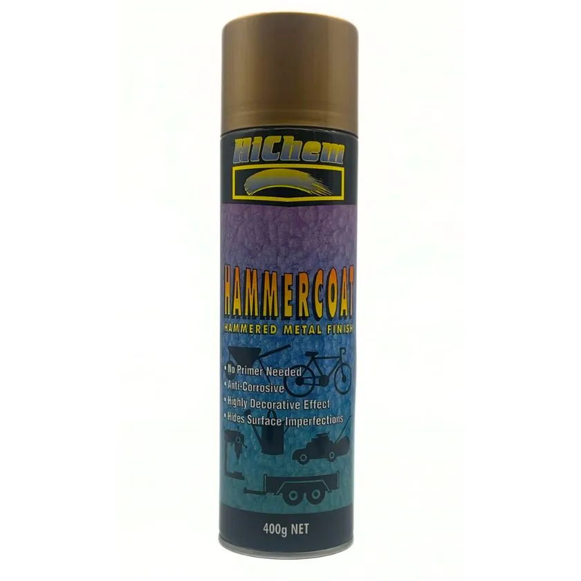 Hammercoat Hammered Gold Spray Paint400g HiChem Decorative Effect Tough