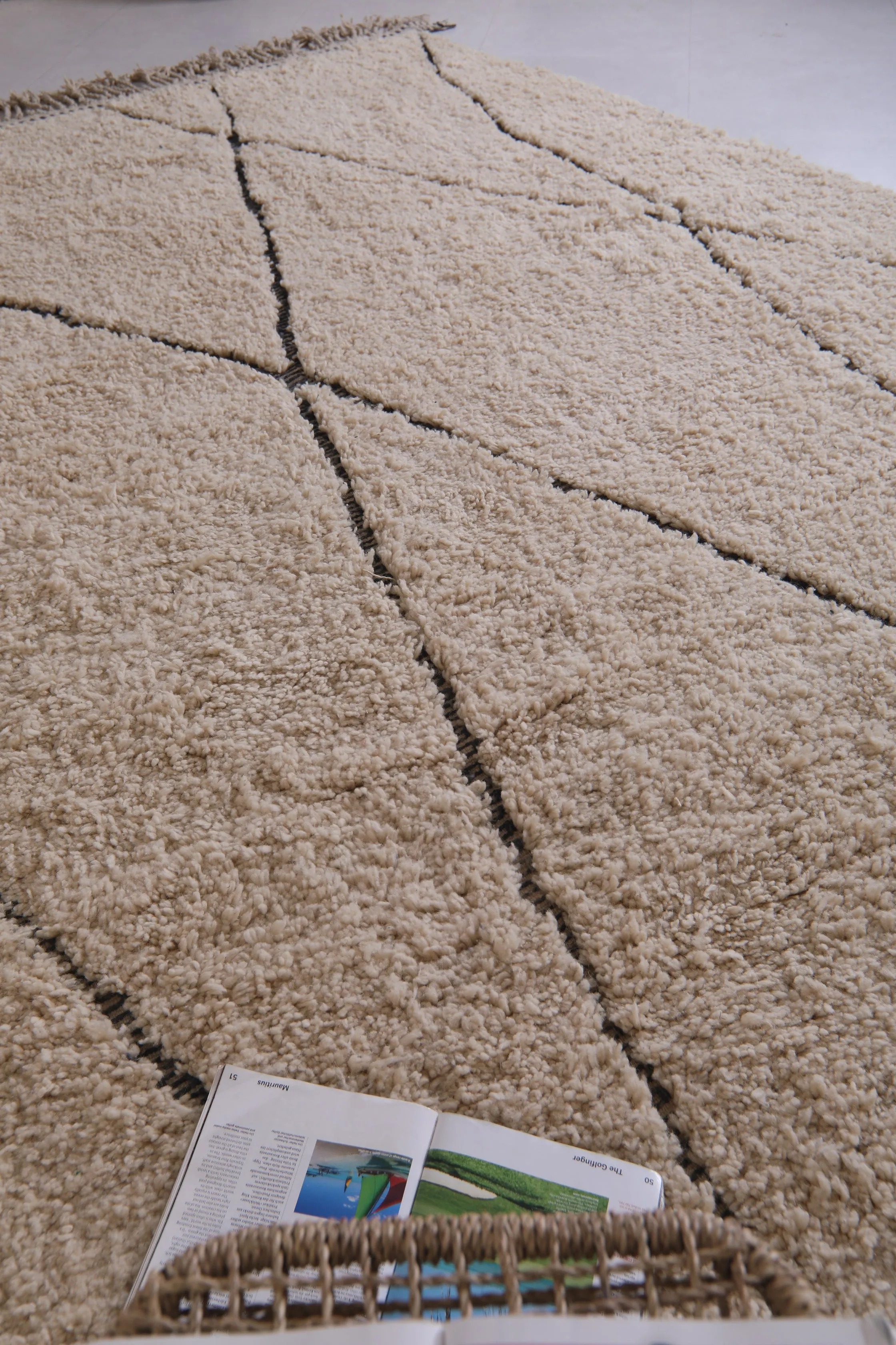 Hand knotted beni ourain rug - Moroccan area rug