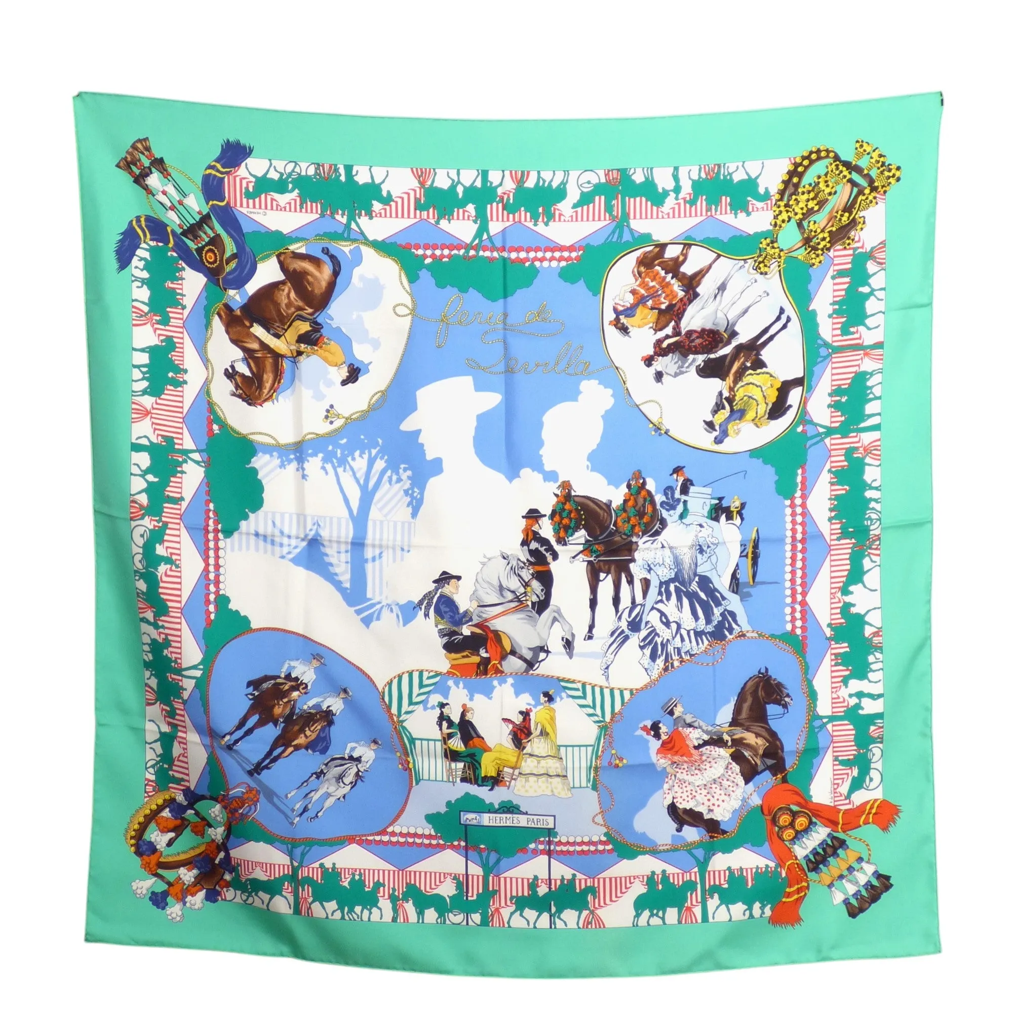 HERMES- "Feria de Sevilla" Silk Twill Scarf