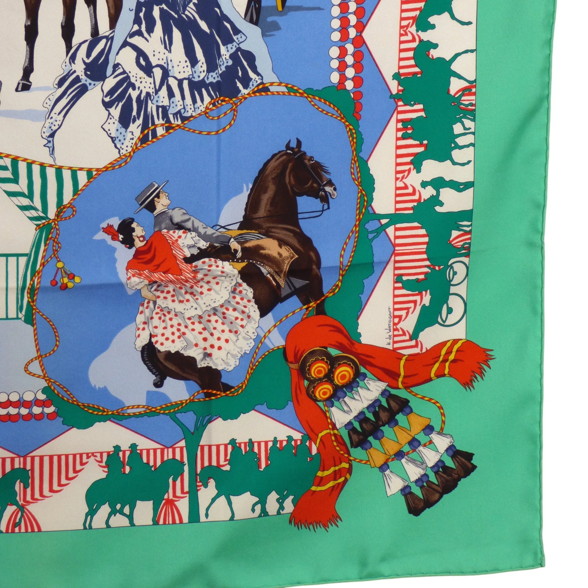 HERMES- "Feria de Sevilla" Silk Twill Scarf