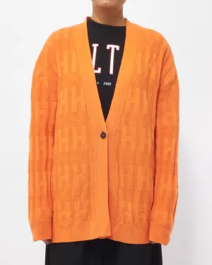 Hermès Orange Wool Logo Cardigan - 40