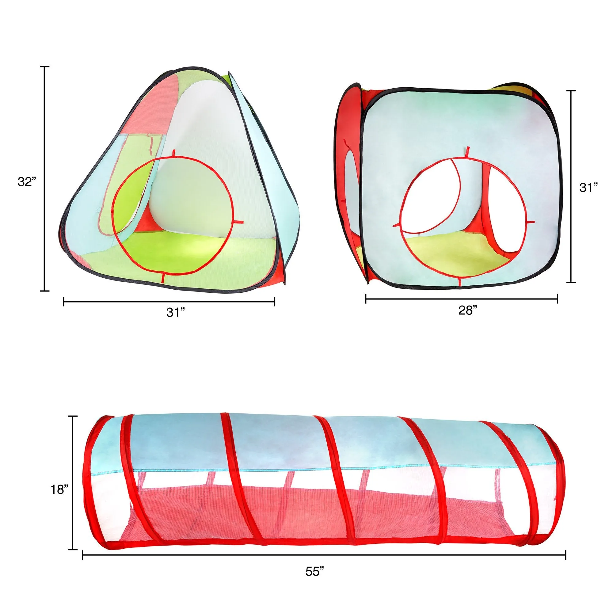 Hey! Play! Kids Tent Cube and Tunnel- Pop Up Girls and Boys