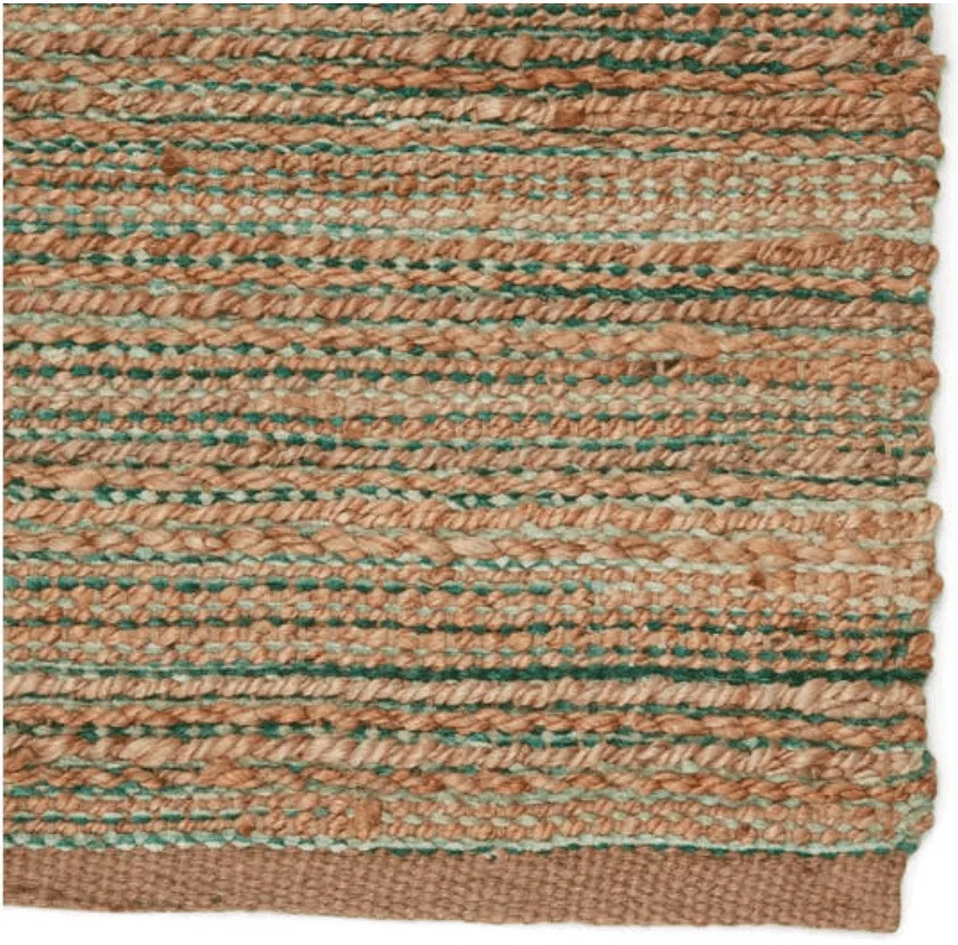 Himalaya Jute Rug - Almond, Emerald, & Sea Glass