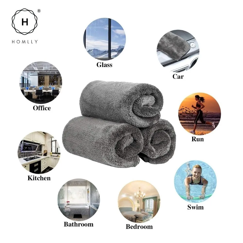 Homlly 1200 GSM Ultra-Thick Double layers Kitchen Cars Drying Microfiber Towel