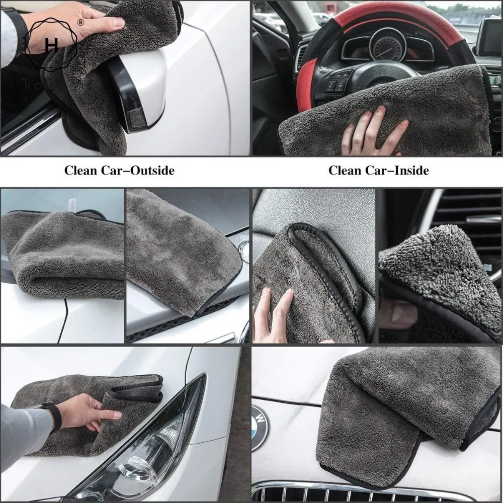 Homlly 1200 GSM Ultra-Thick Double layers Kitchen Cars Drying Microfiber Towel