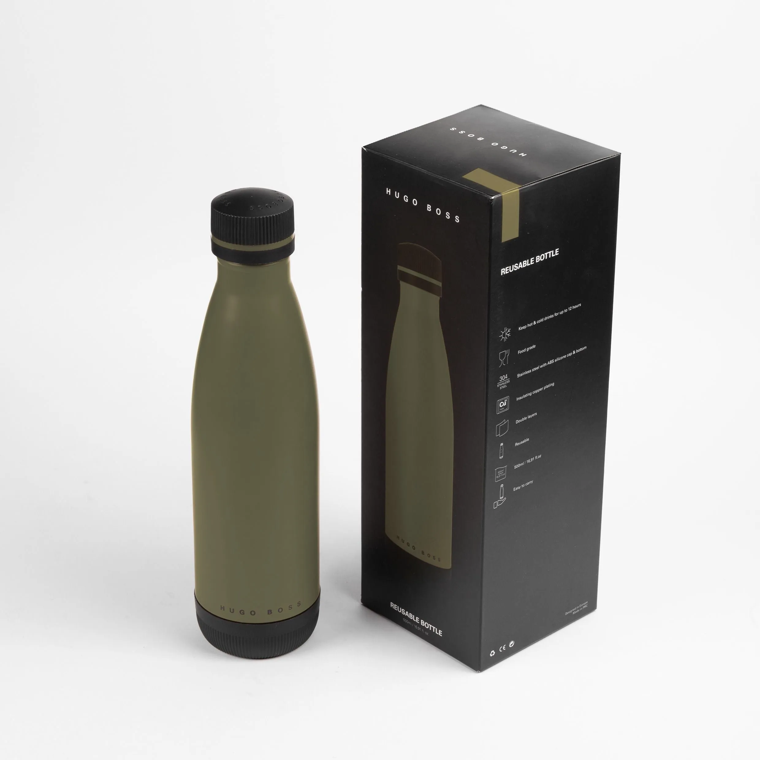HUGO BOSS HAI107T-Isothermal flask Gear Matrix Khaki