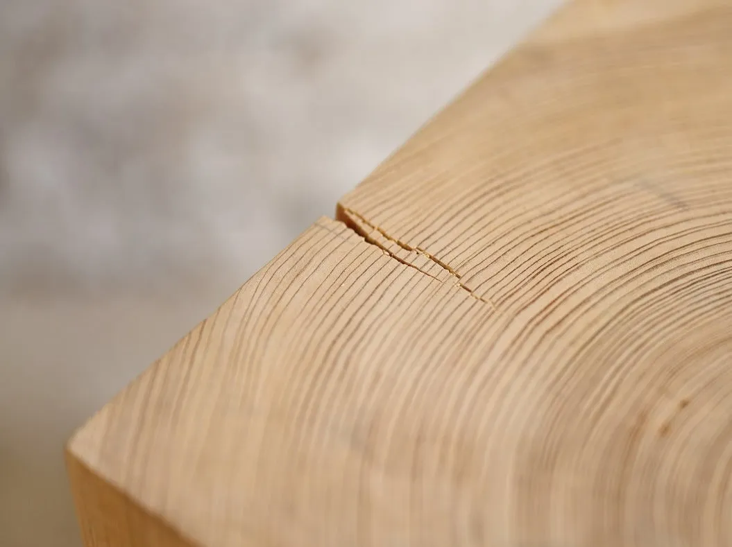 Hyo Table Coastal Vibe | Cypress Wood Cube Side Table