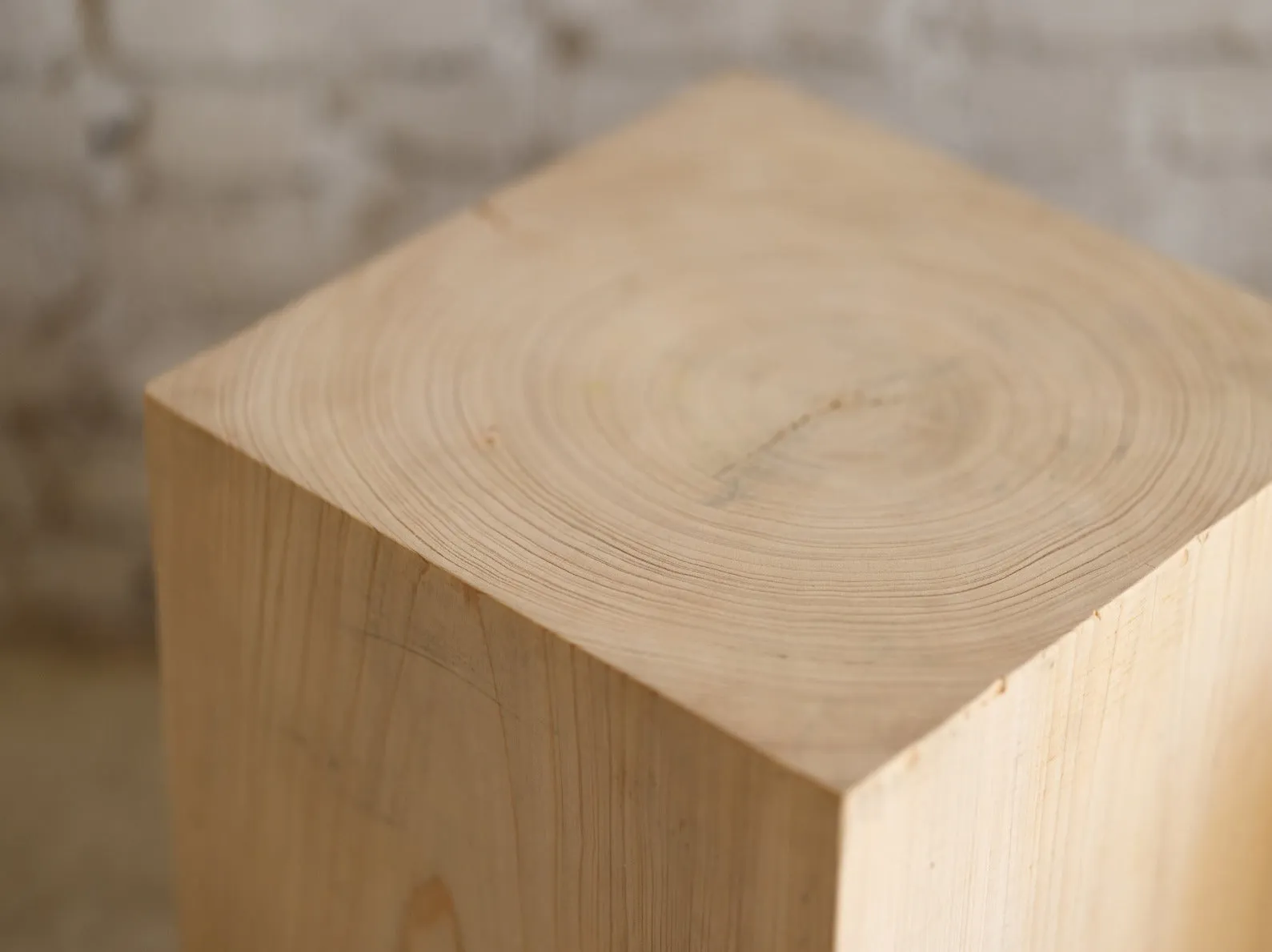 Hyo Table Coastal Vibe | Cypress Wood Cube Side Table