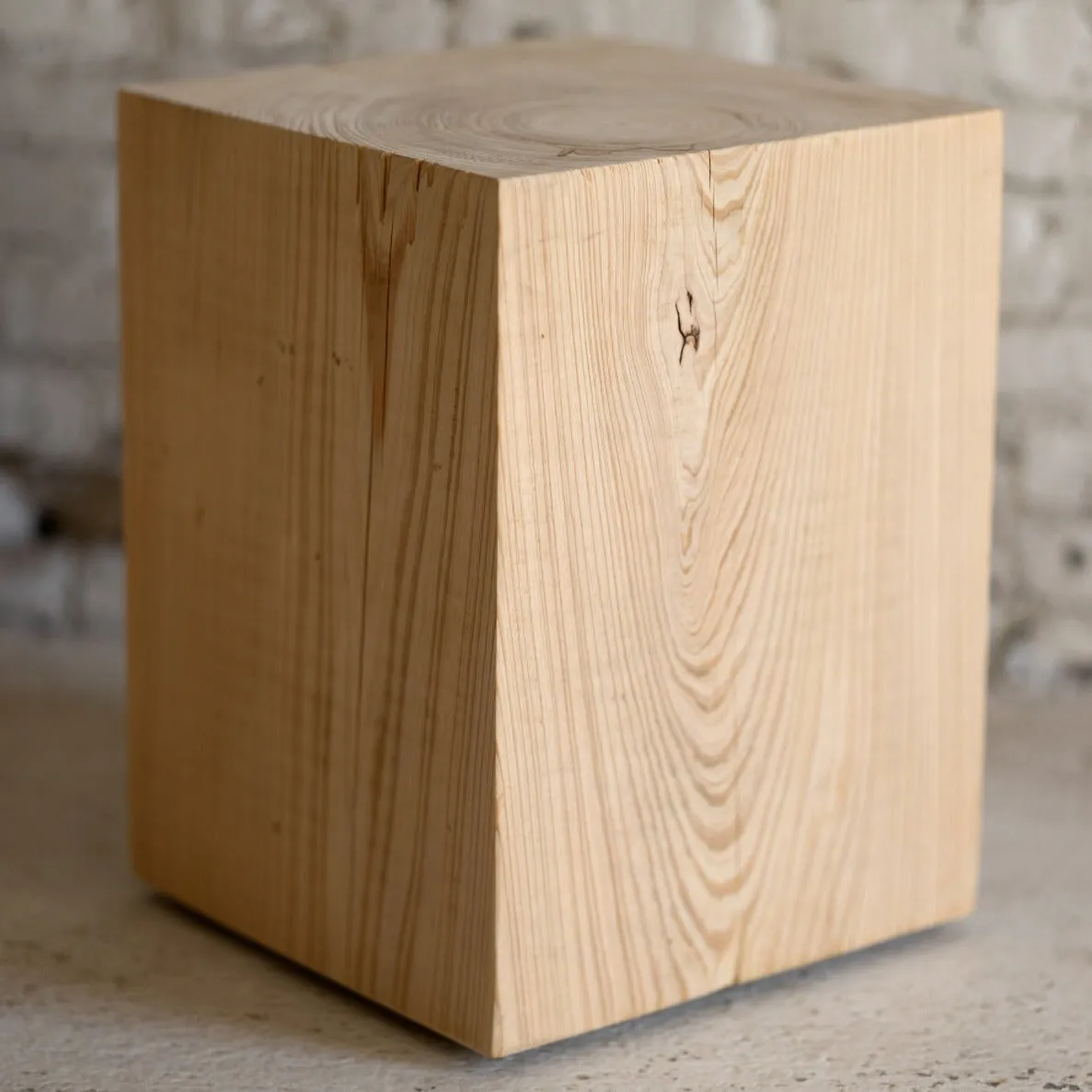 Hyo Table Coastal Vibe | Cypress Wood Cube Side Table