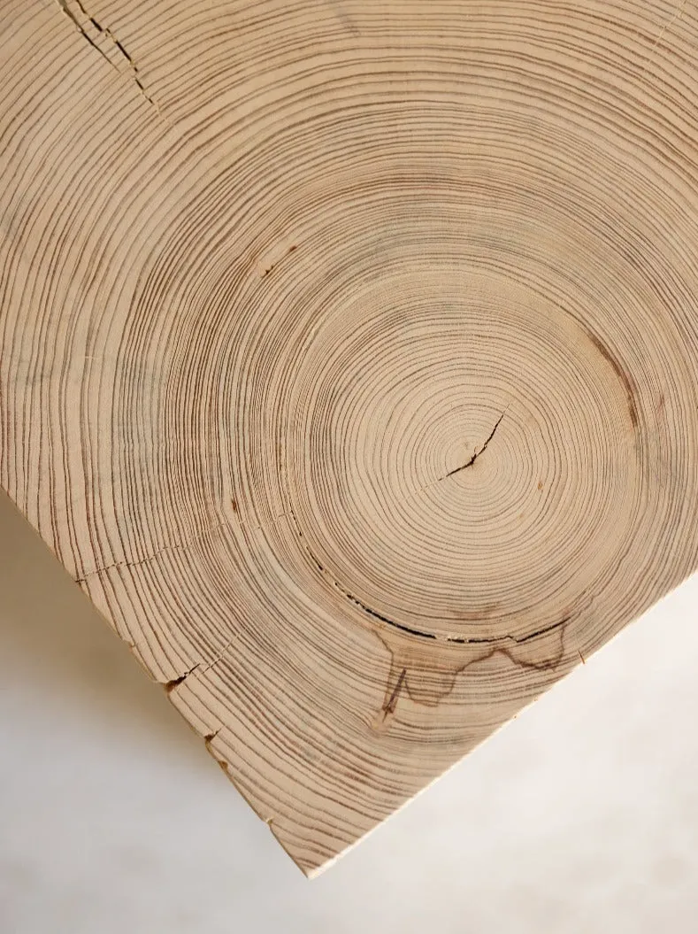 Hyo Table Coastal Vibe | Cypress Wood Cube Side Table