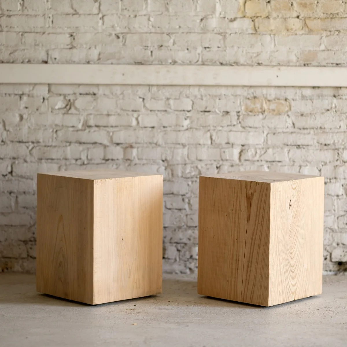 Hyo Table Coastal Vibe | Cypress Wood Cube Side Table