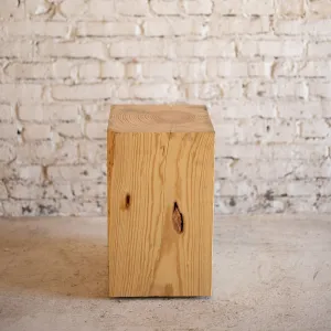 Hyo Table Natural | Pine Wood Cube Side Table