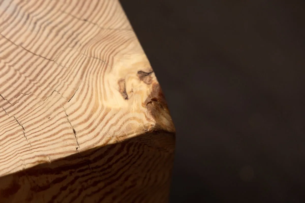 Hyo Table Natural | Pine Wood Cube Side Table