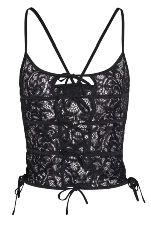 I AM GIA Lysandra Black Lace Top UK XS