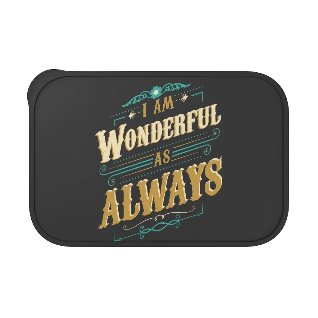 I Am Wonderful As Always PLA Bento Box with Band and Utensils