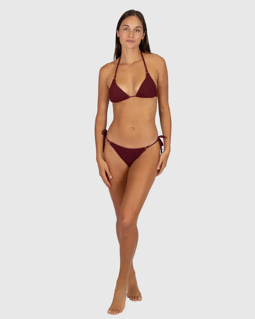 Ibiza Slide Triangle Bikini Bra Top In Currant - Baku