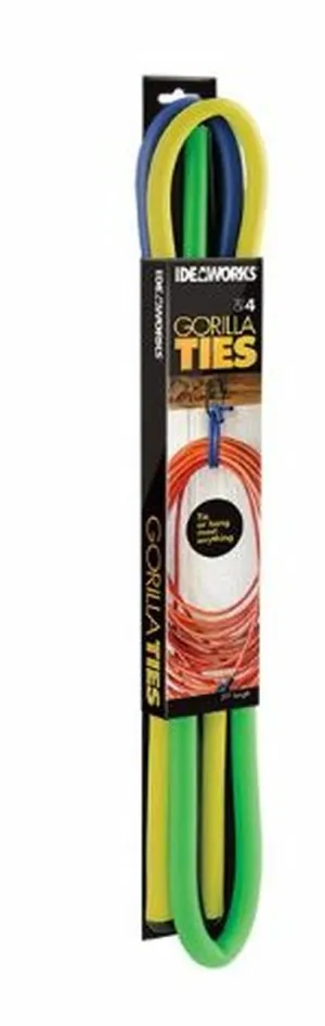 IdeaWorks Gorilla Ties - Reusable Ties for Hanging Items - Rust-Free Material - for Indoor & Outdoor Use (4, 39")