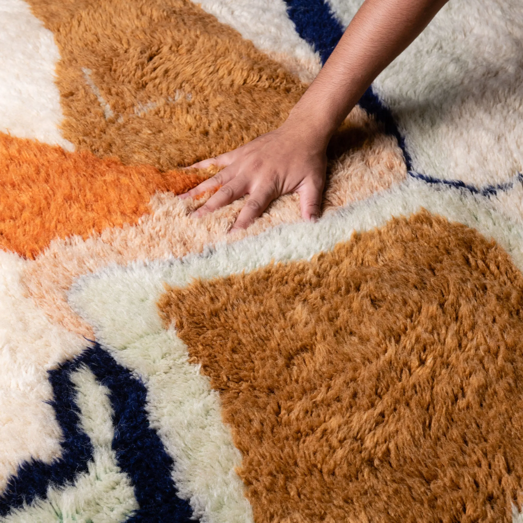 Ink Flowing - Luxury Shag Moroccan Rug