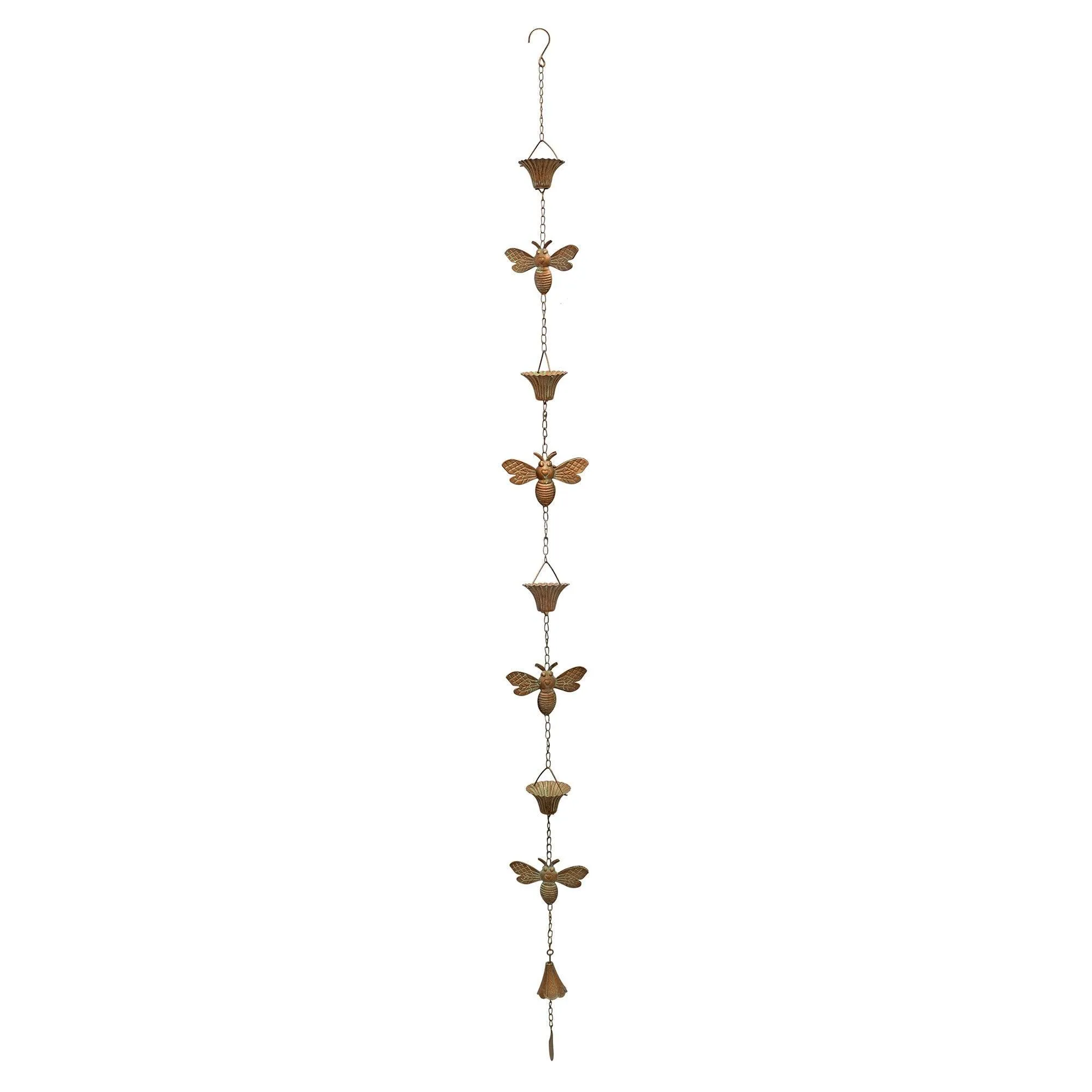 Iron Bumble Bee Rain Chain 61.5"H