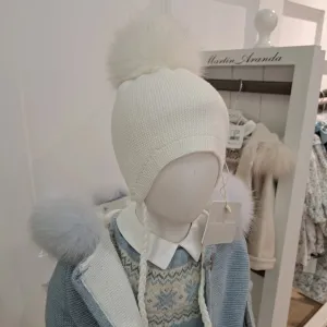 Ivory Aviator Hat With Ties