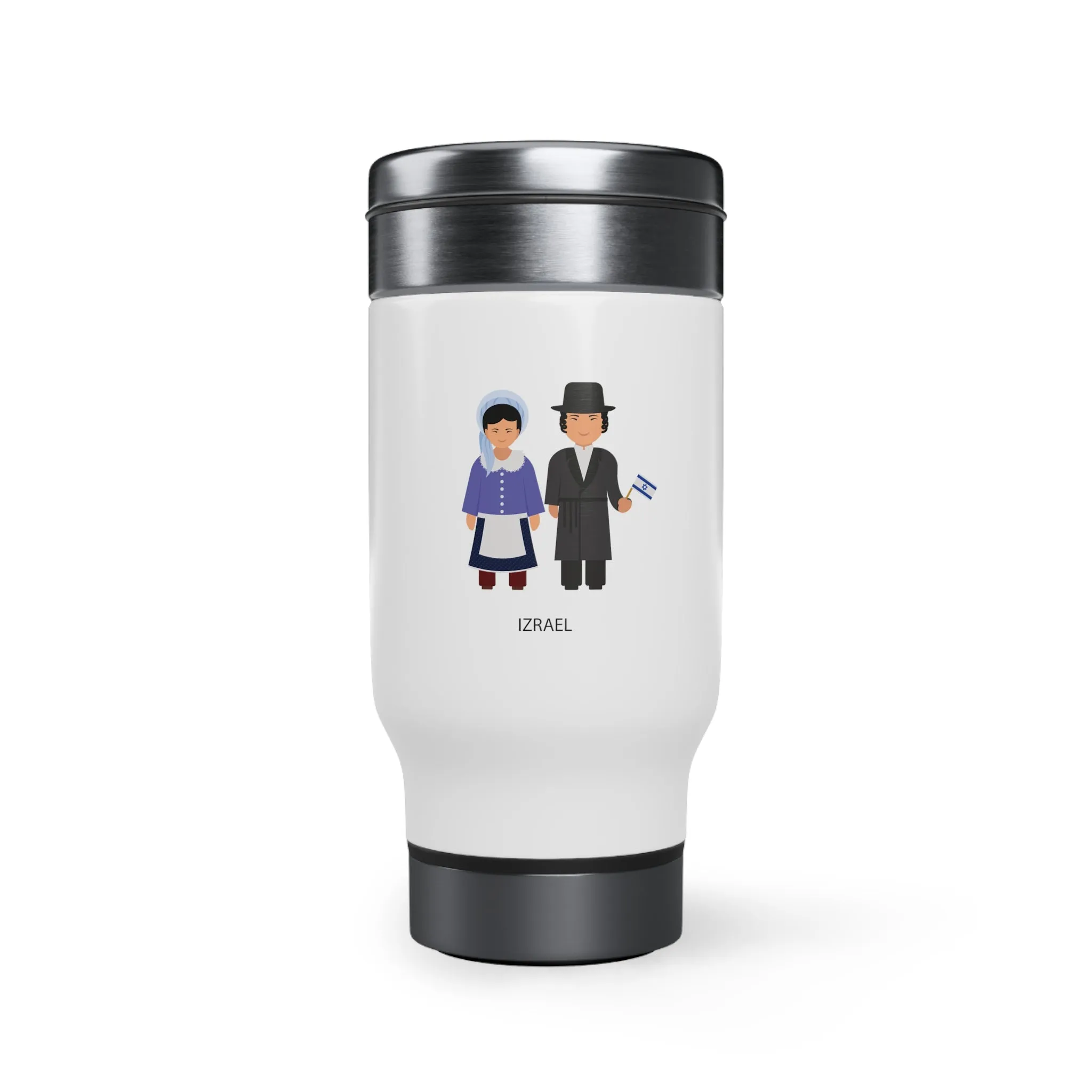 Izrael Stainless Steel Travel Mug with Handle, 14oz