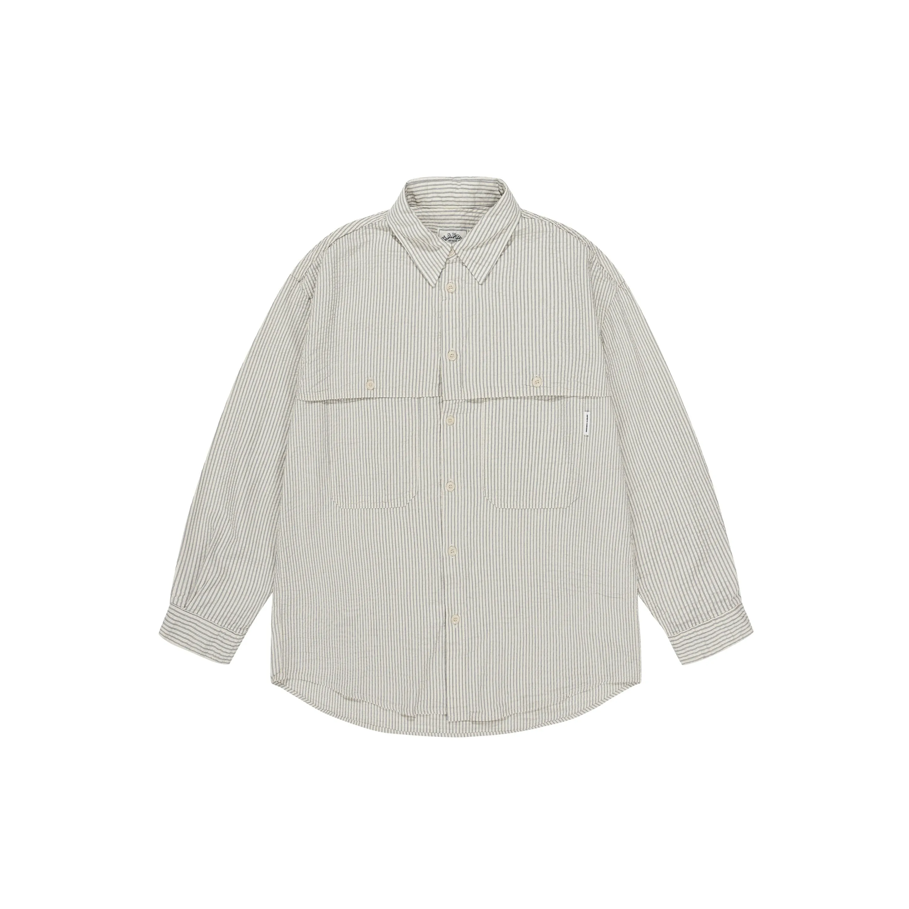 Kappy Design - Stripe Pocket Work Shirt - Ivory