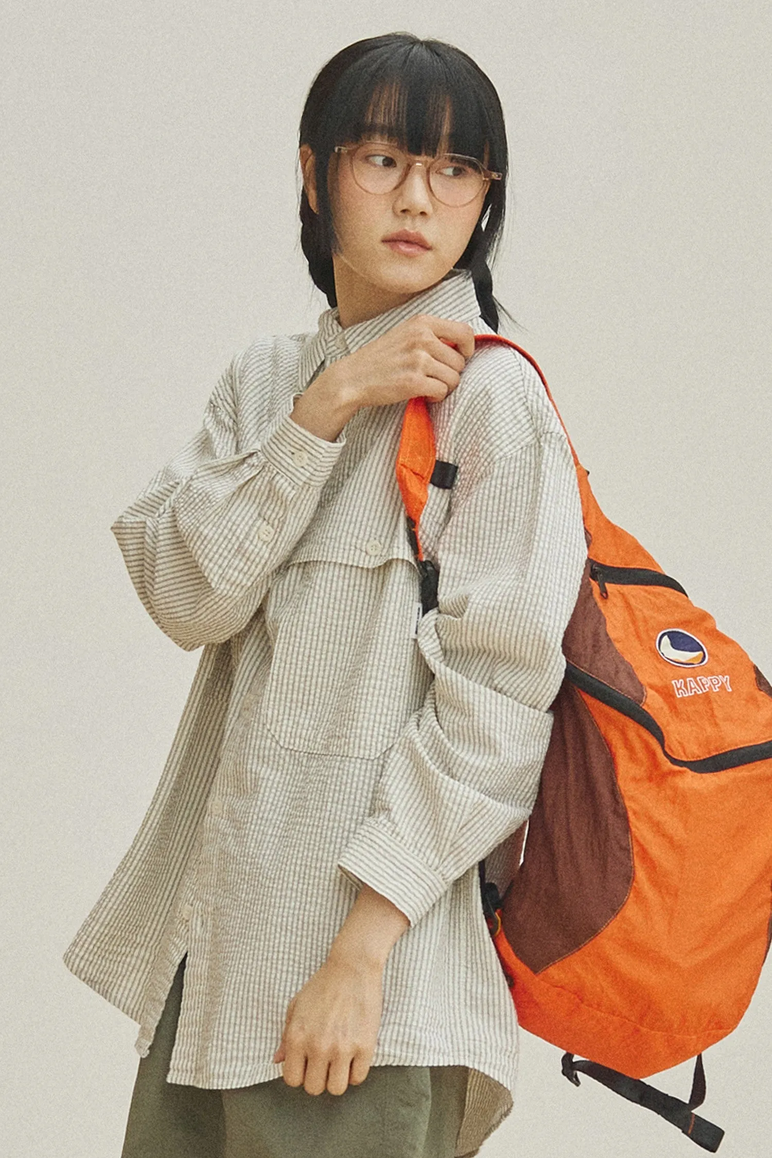 Kappy Design - Stripe Pocket Work Shirt - Ivory