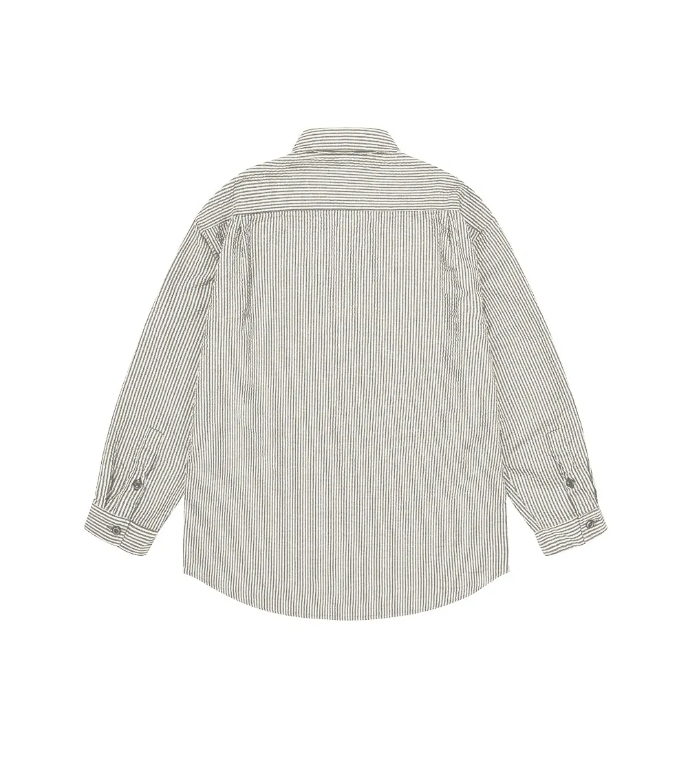 Kappy Design - Stripe Pocket Work Shirt - Ivory