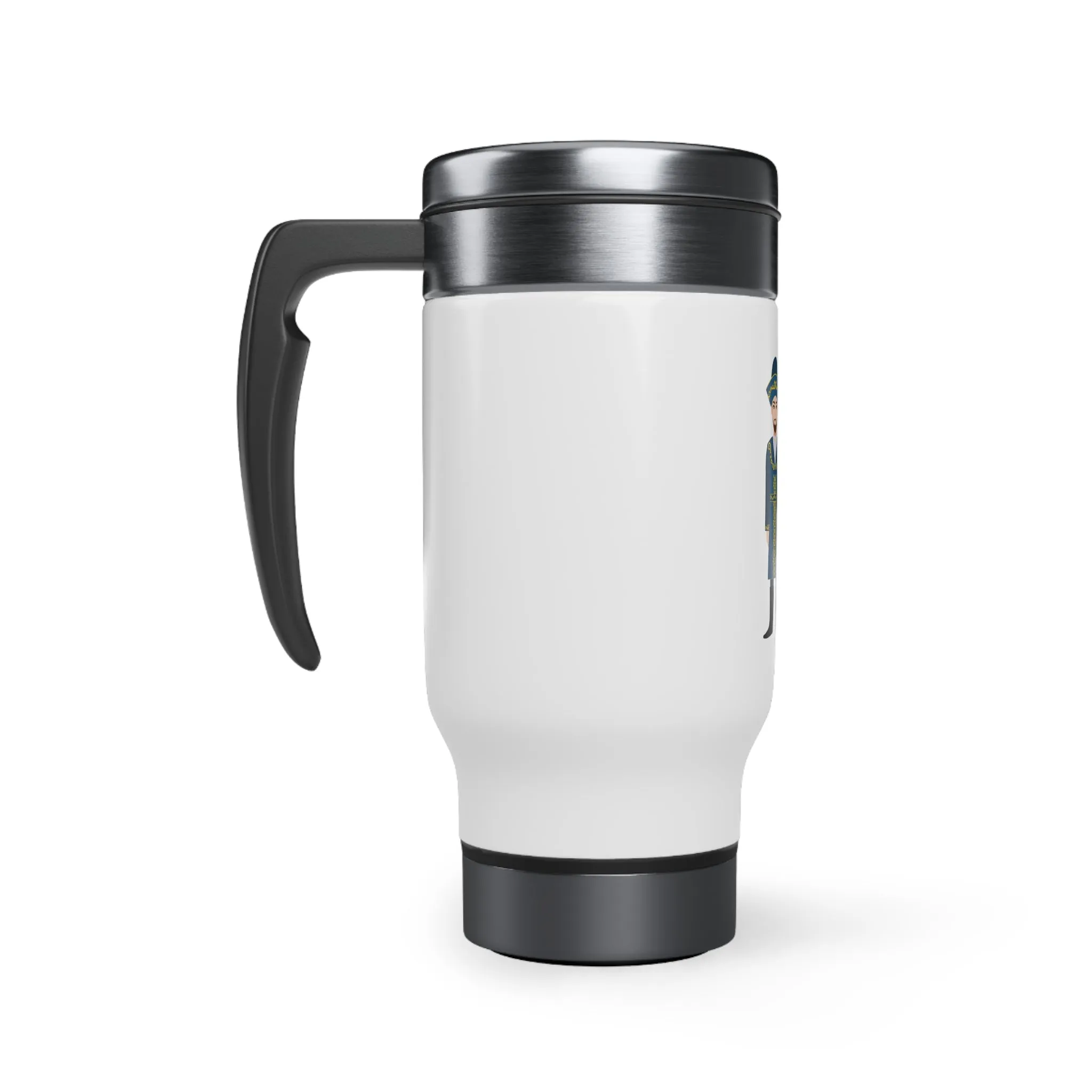 Kazakhstan Stainless Steel Travel Mug with Handle, 14oz