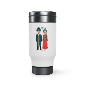 Kazakhstan Stainless Steel Travel Mug with Handle, 14oz