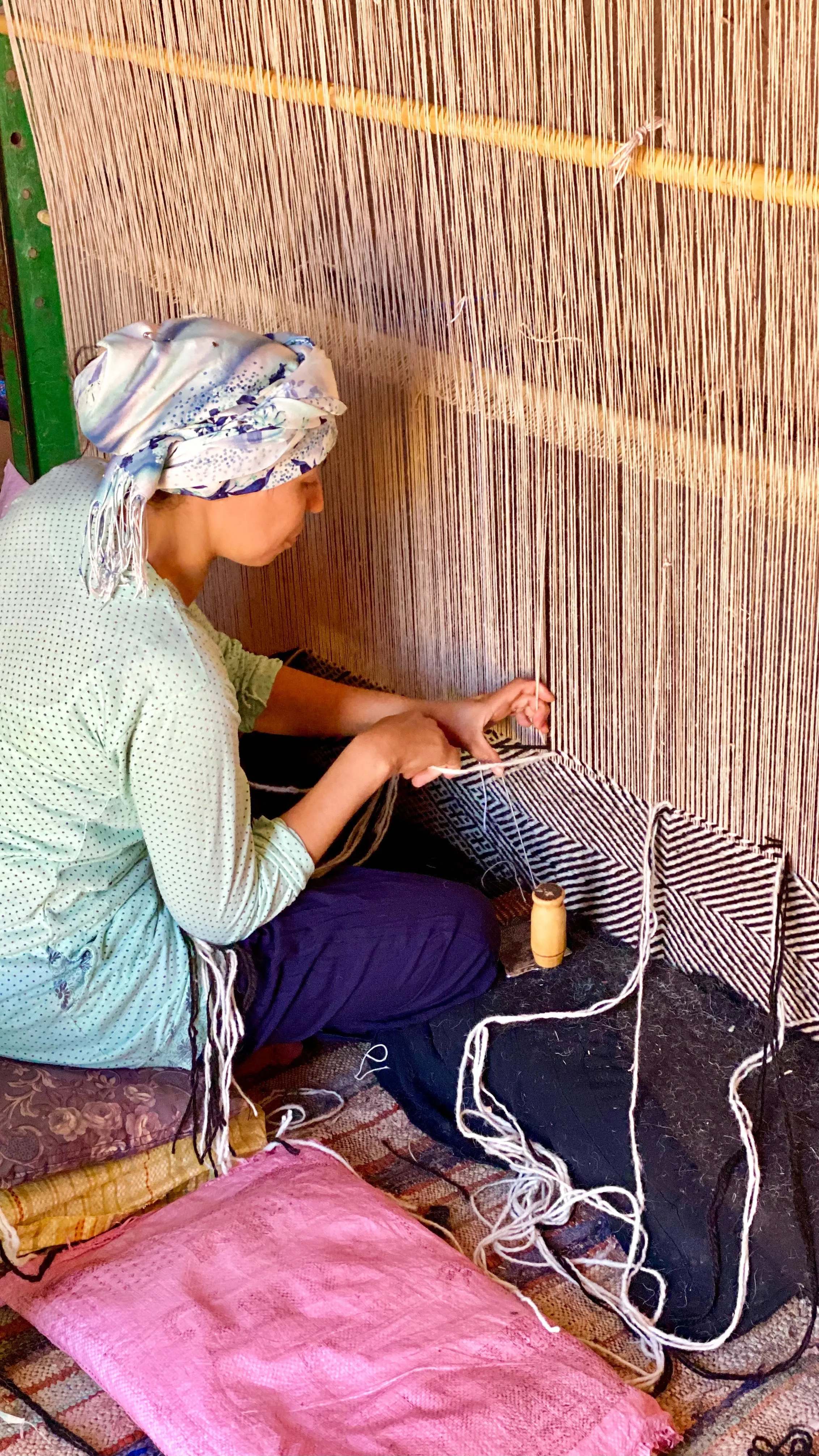 Khadija’s Black and White Flatweave