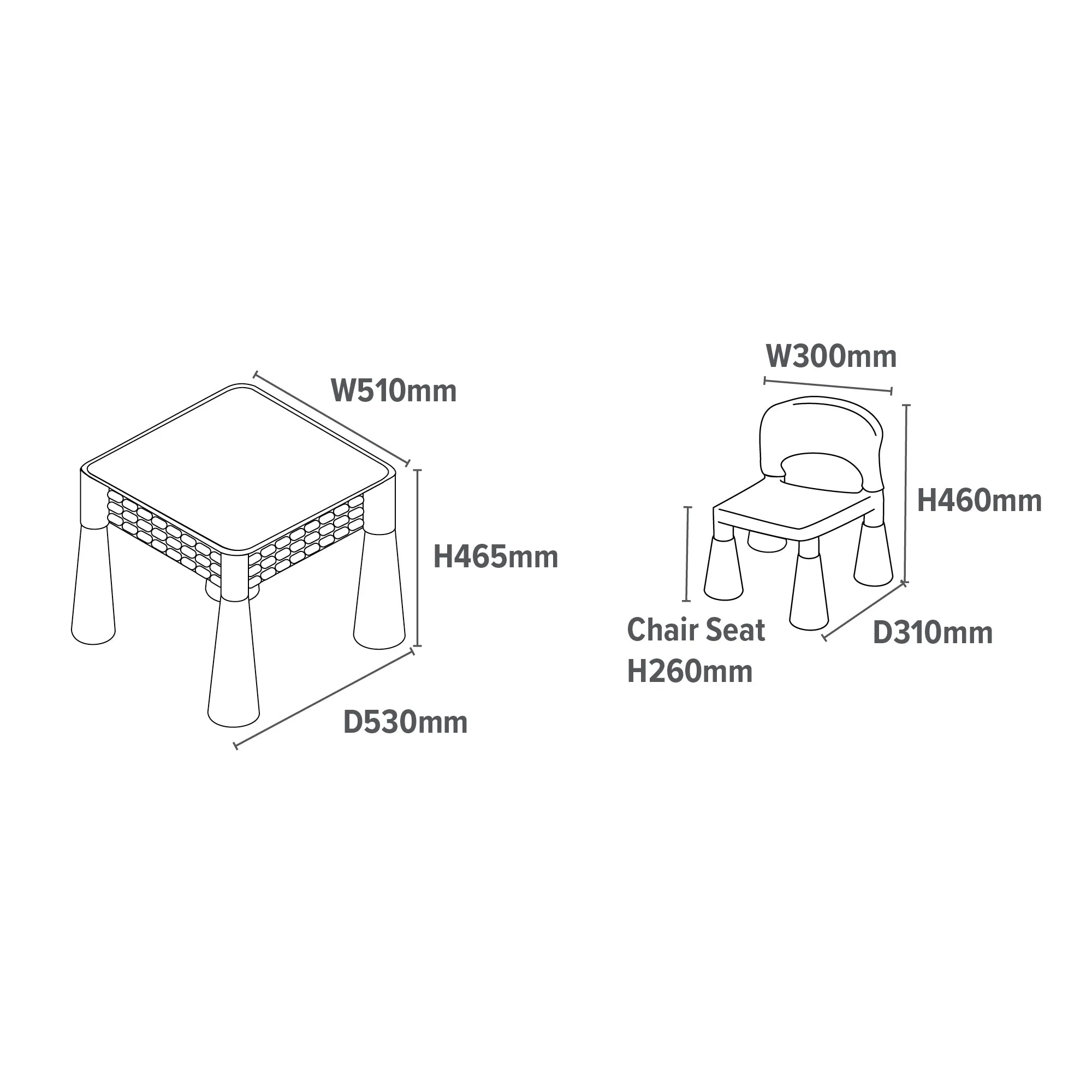 Kid's Indoor | Outdoor Multipurpose Plastic Table & 2 Chairs Set | Lego Board | Sand & Water Pit | Orange & Green