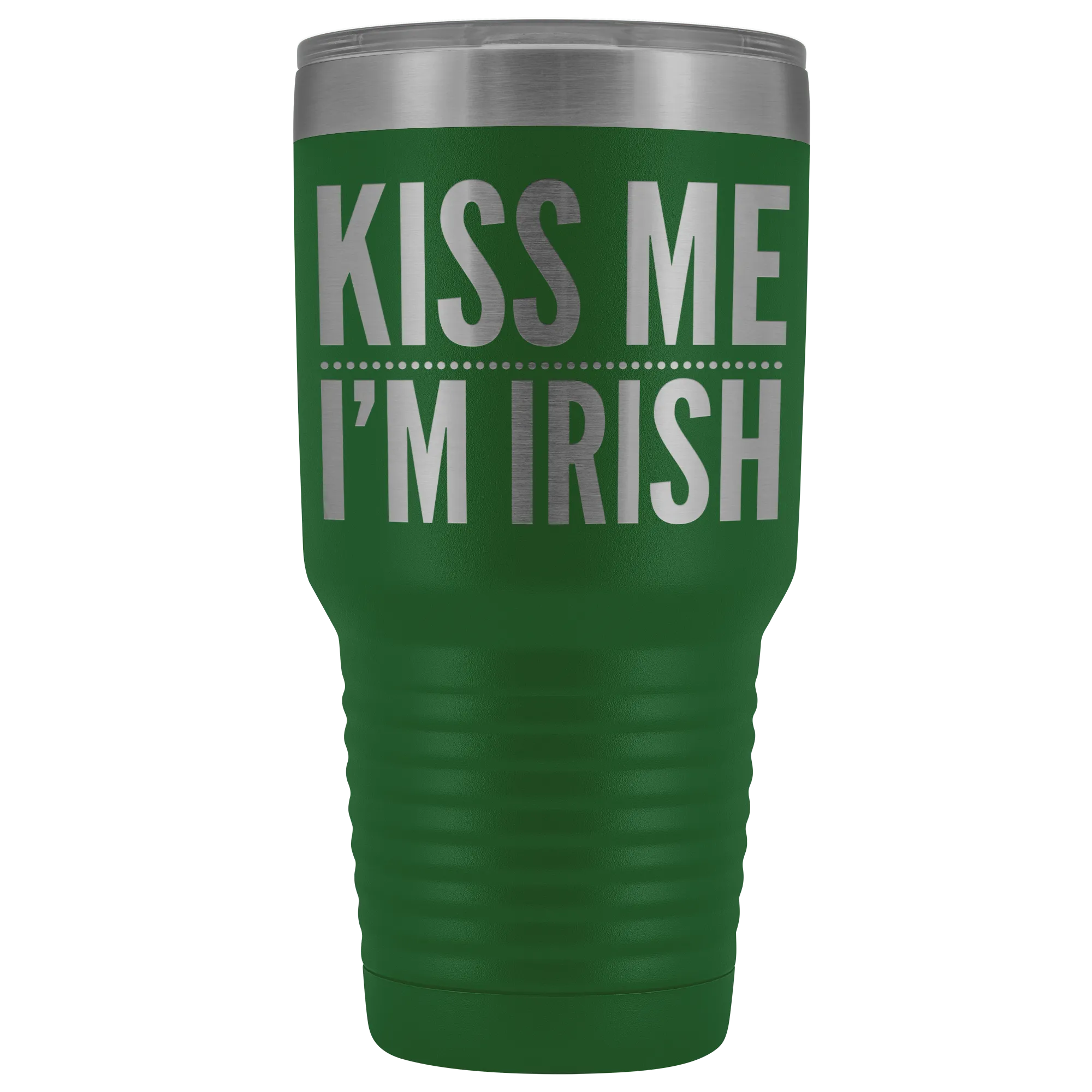 Kiss Me I'm Irish St Patricks Day Tumbler Travel Mug Funny Beer Tumbler Double Wall Vacuum Insulated Hot Cold Cup 30oz BPA Free