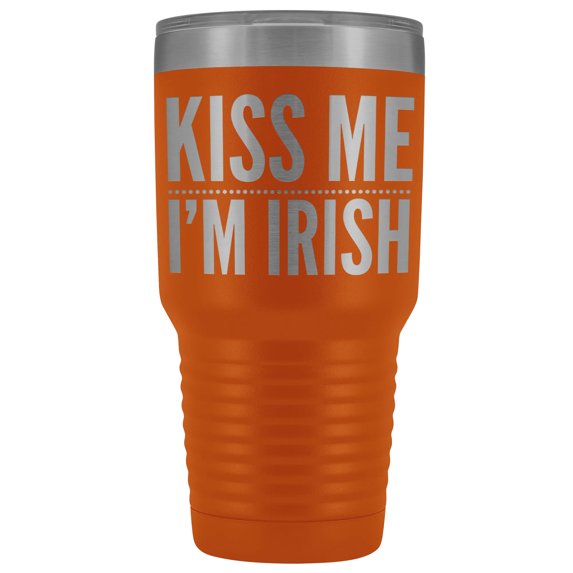 Kiss Me I'm Irish St Patricks Day Tumbler Travel Mug Funny Beer Tumbler Double Wall Vacuum Insulated Hot Cold Cup 30oz BPA Free