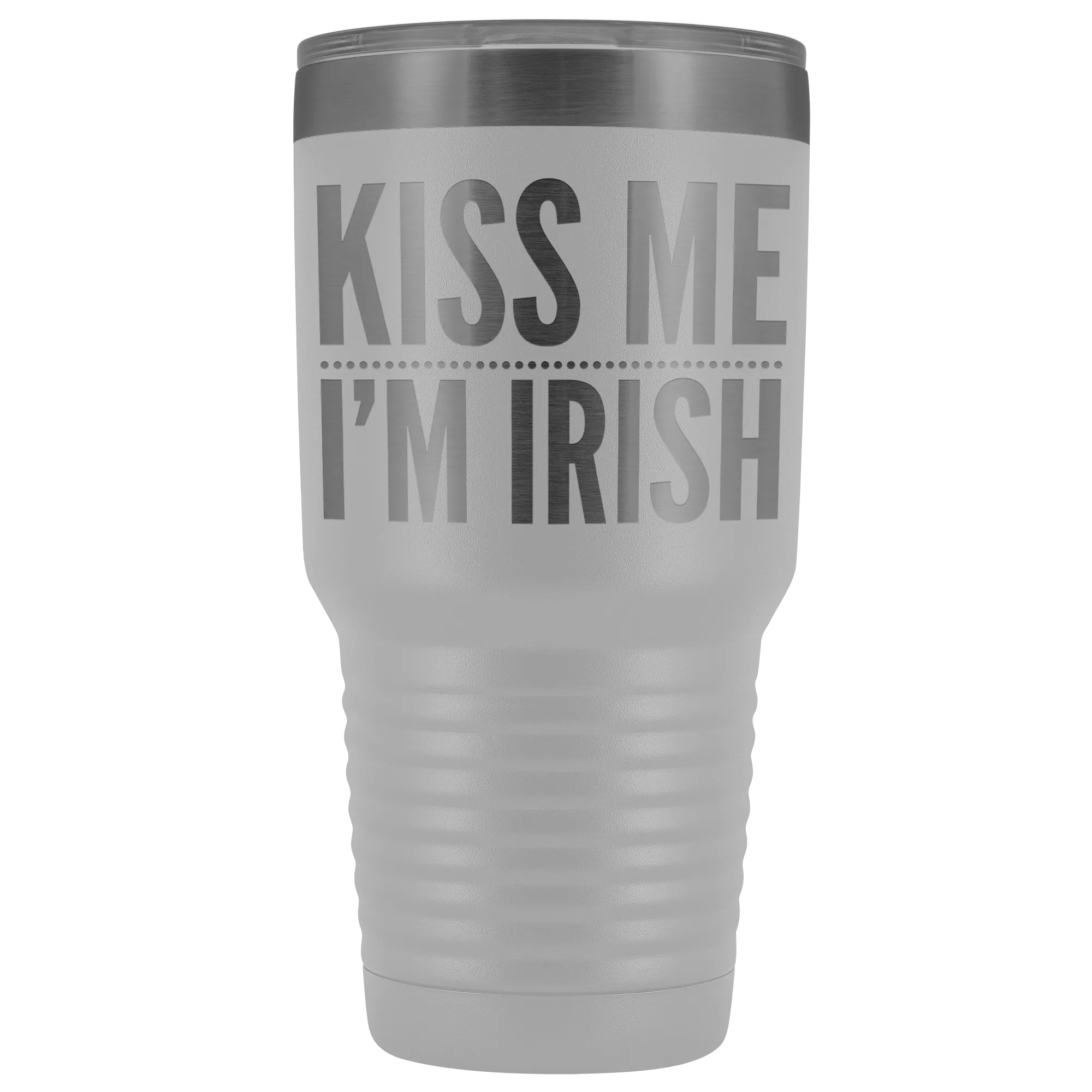 Kiss Me I'm Irish St Patricks Day Tumbler Travel Mug Funny Beer Tumbler Double Wall Vacuum Insulated Hot Cold Cup 30oz BPA Free