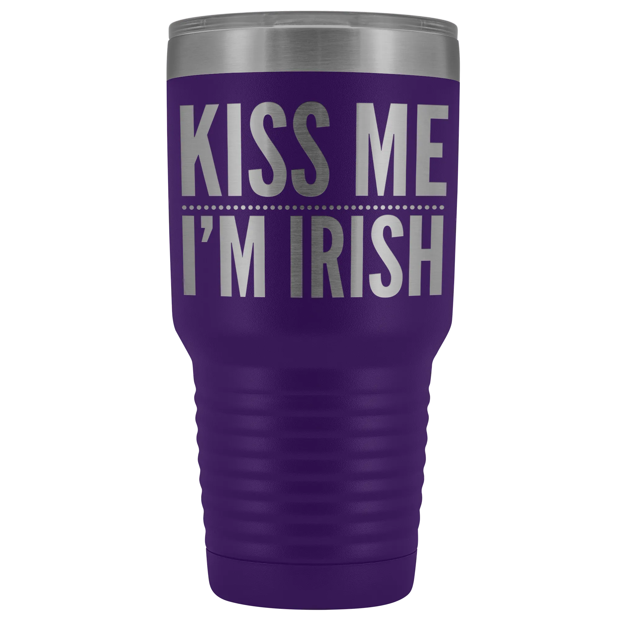 Kiss Me I'm Irish St Patricks Day Tumbler Travel Mug Funny Beer Tumbler Double Wall Vacuum Insulated Hot Cold Cup 30oz BPA Free