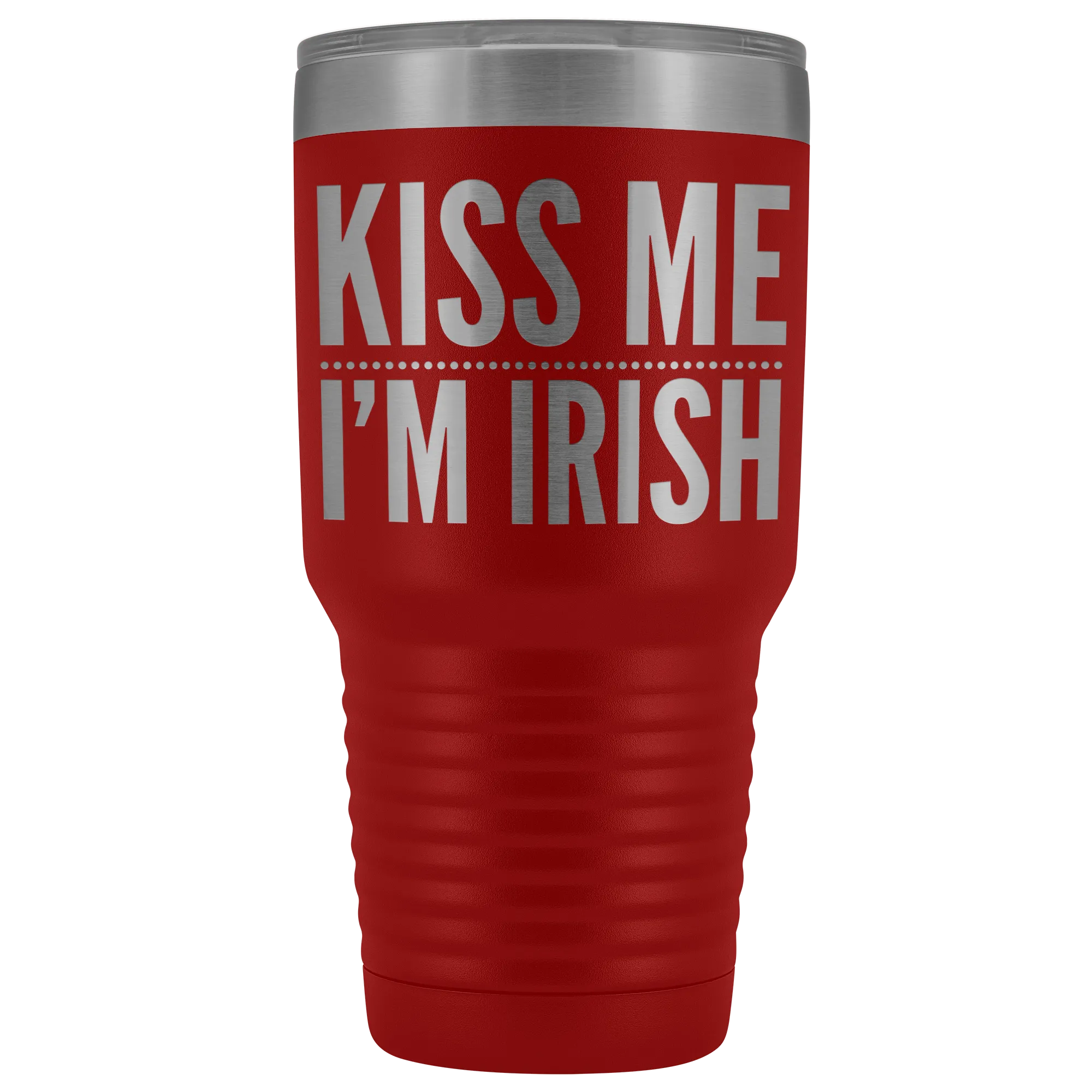 Kiss Me I'm Irish St Patricks Day Tumbler Travel Mug Funny Beer Tumbler Double Wall Vacuum Insulated Hot Cold Cup 30oz BPA Free