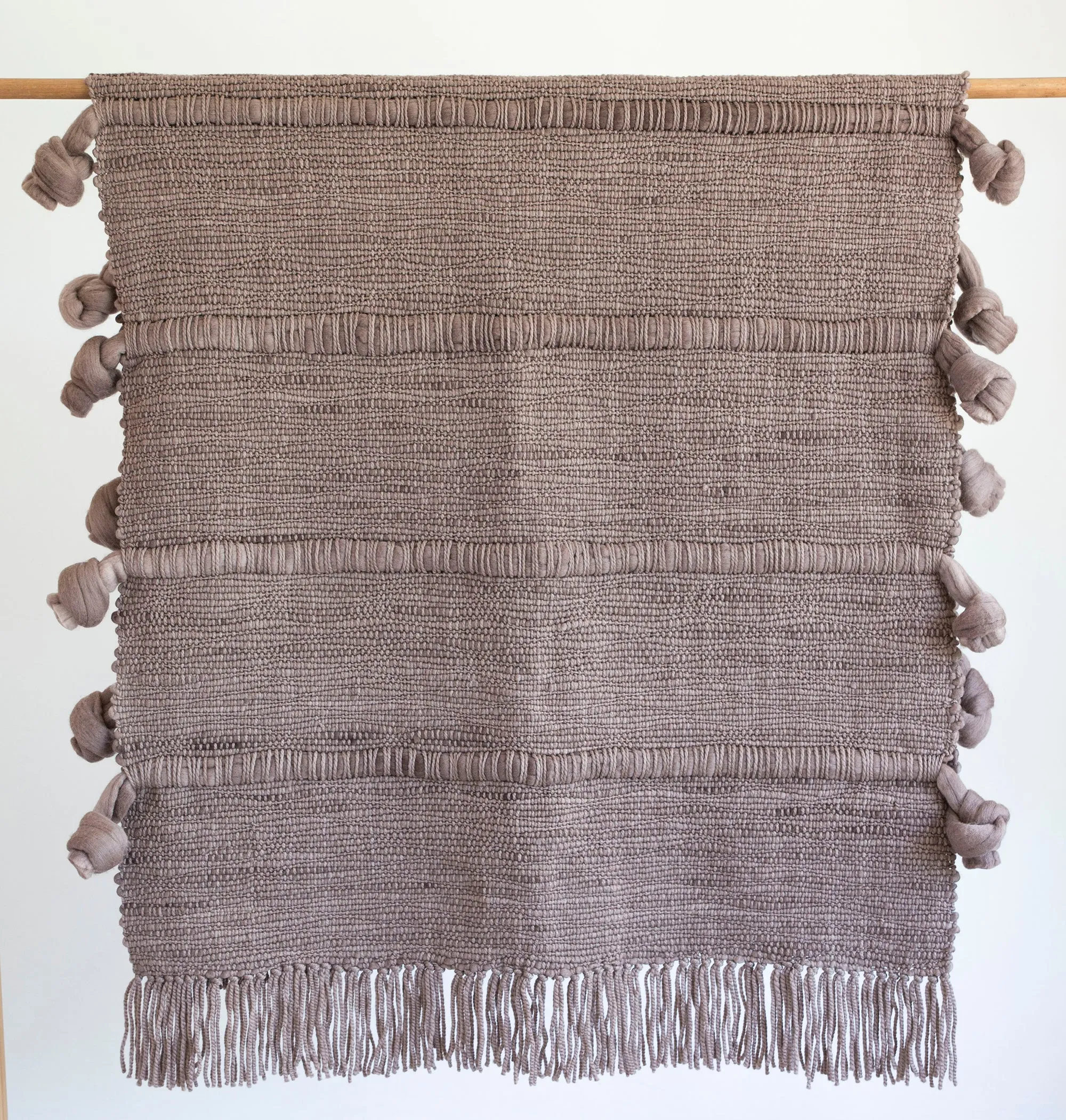 Knot Wool Throw Blanket in Taupe 37*75