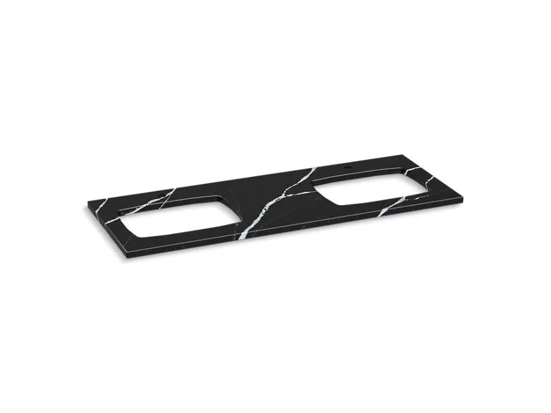 KOHLER K-28260 Silestone quartz 61" vanity top with double Carillon Rectangle cutouts