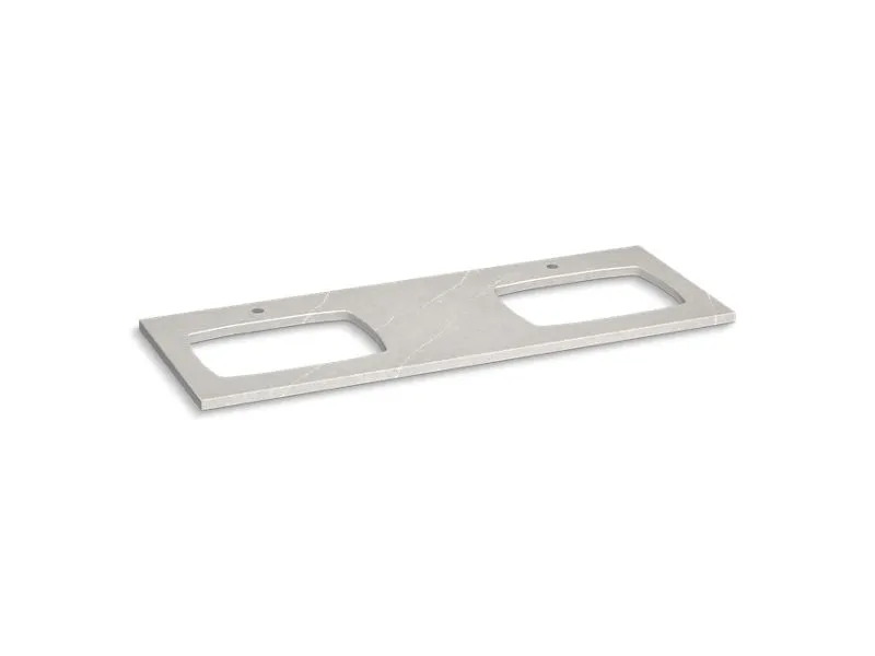 KOHLER K-28260 Silestone quartz 61" vanity top with double Carillon Rectangle cutouts