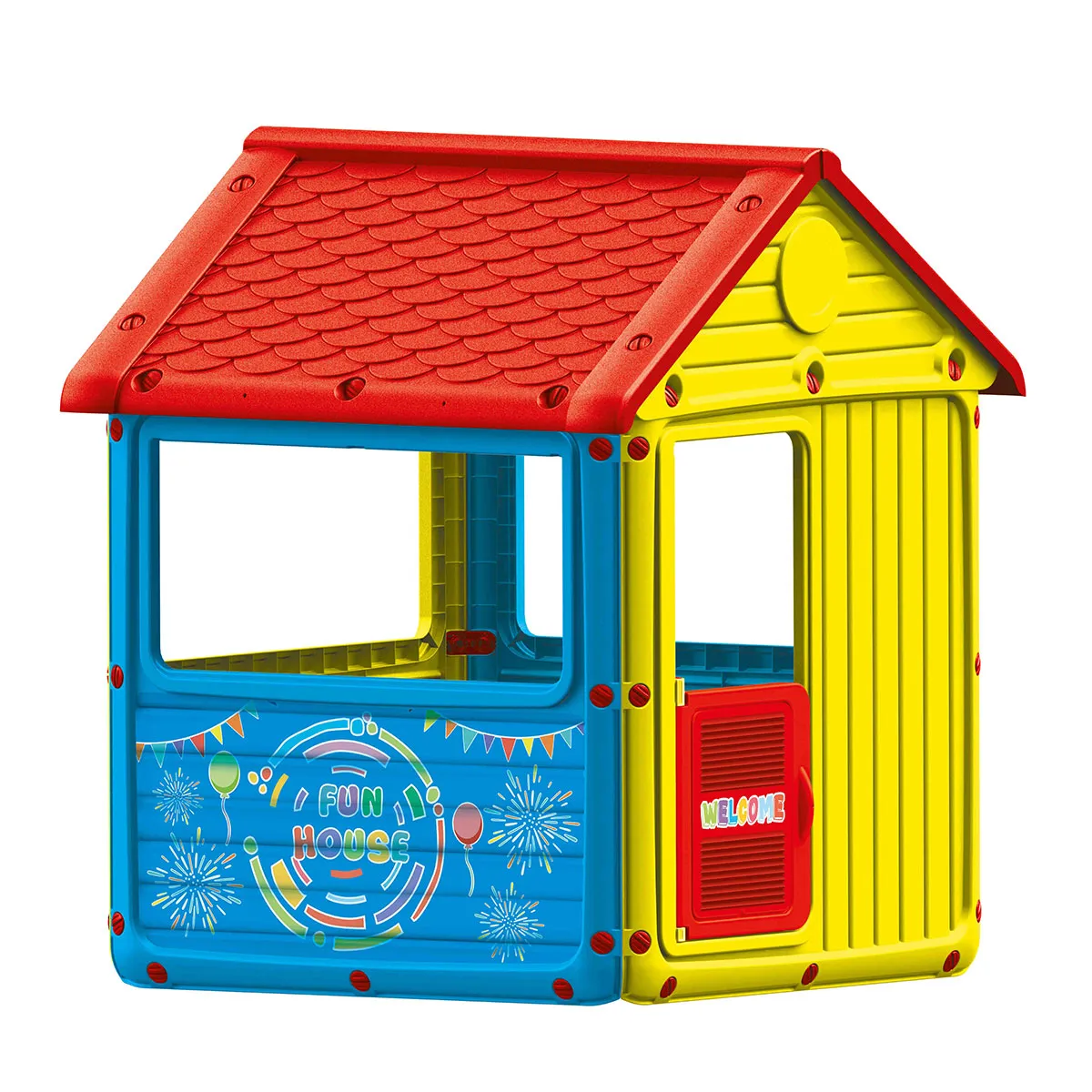 Large Indoor & Outdoor 2 Children Sturdy Playhouse with Front Door & Windows | Ages 2-5 Years